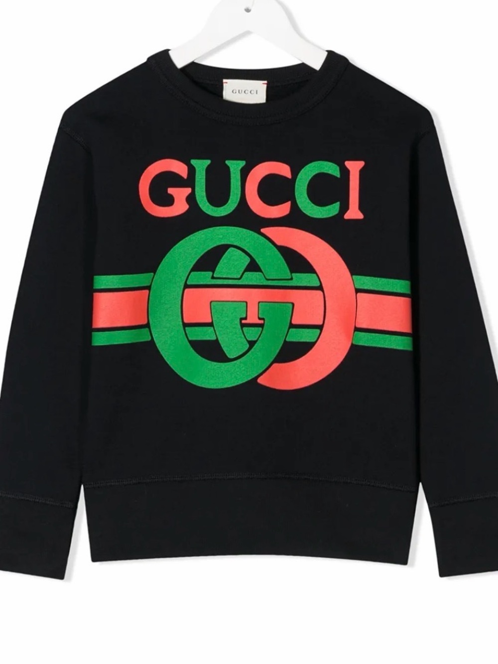 Gucci Kids Black Logo Sweatshirt with Green & Red Graphic 10 y